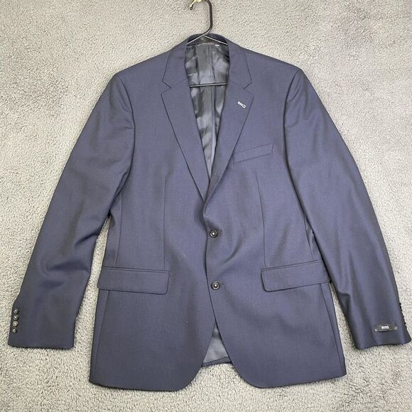 BOSS Hugo Boss Blazer Mens 44R Navy Blue Wool Jacket Sport Coat The Jam-XA - Picture 1 of 16